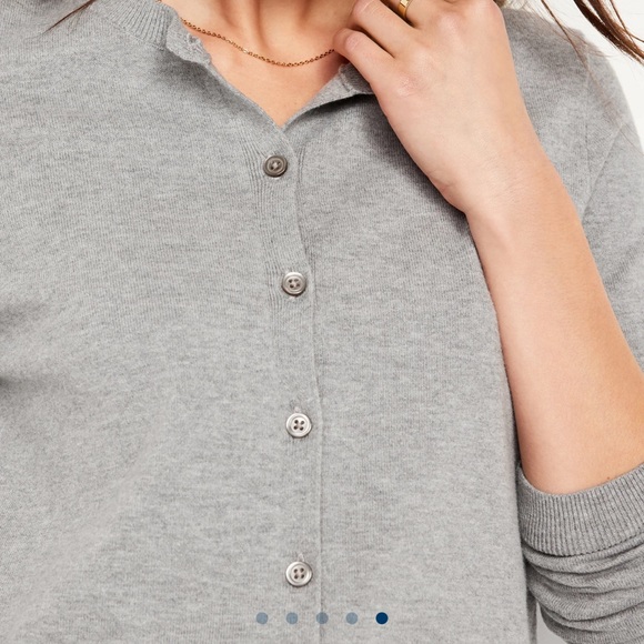 NWT OLD NAVY SoSoft Lite Cropped Cardigan SWEATEMedium Heather Gray X LARGE - Picture 4 of 5